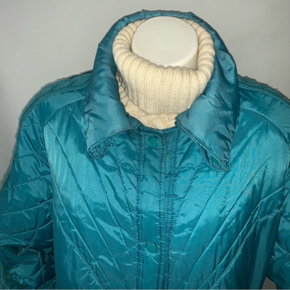 v i n t a g e :: Puffy Sunburst Quilted Cable Knit Coat - Picture 14 of 16